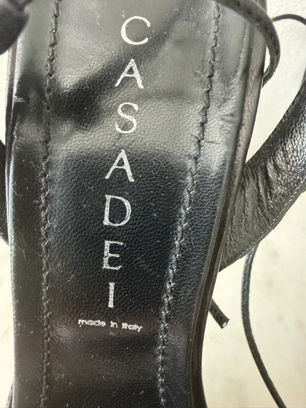 Casadei Black Platform Lace-Up Sandals with Wood-Effect Heel